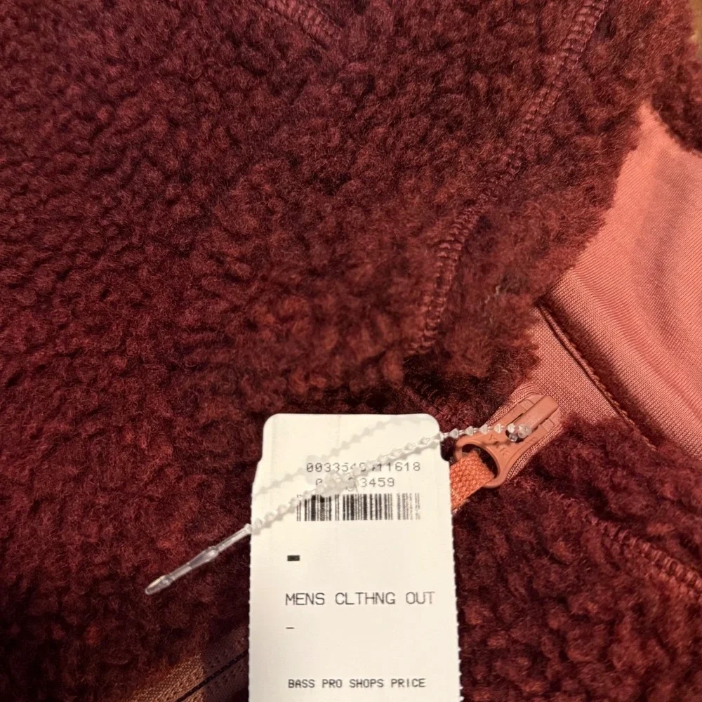 Men's Maroon Sherpa Zip Jacket